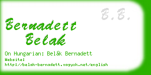 bernadett belak business card